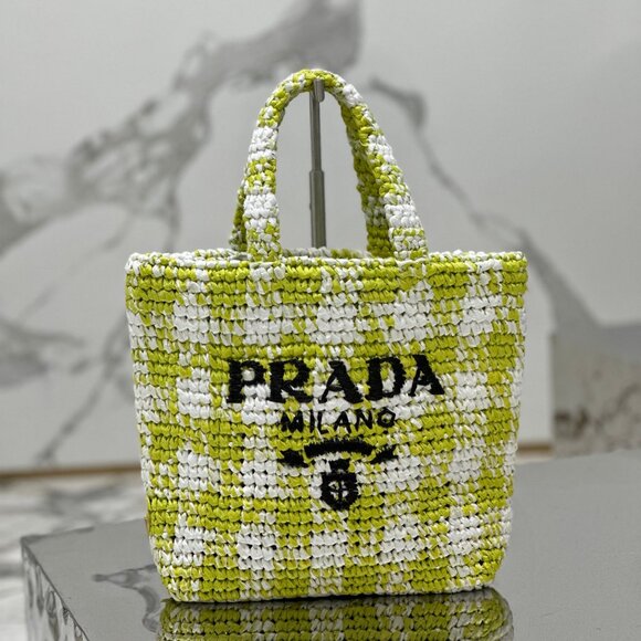 Prada Logo Woven Embroidered Tote Bag - Picture 1 of 9